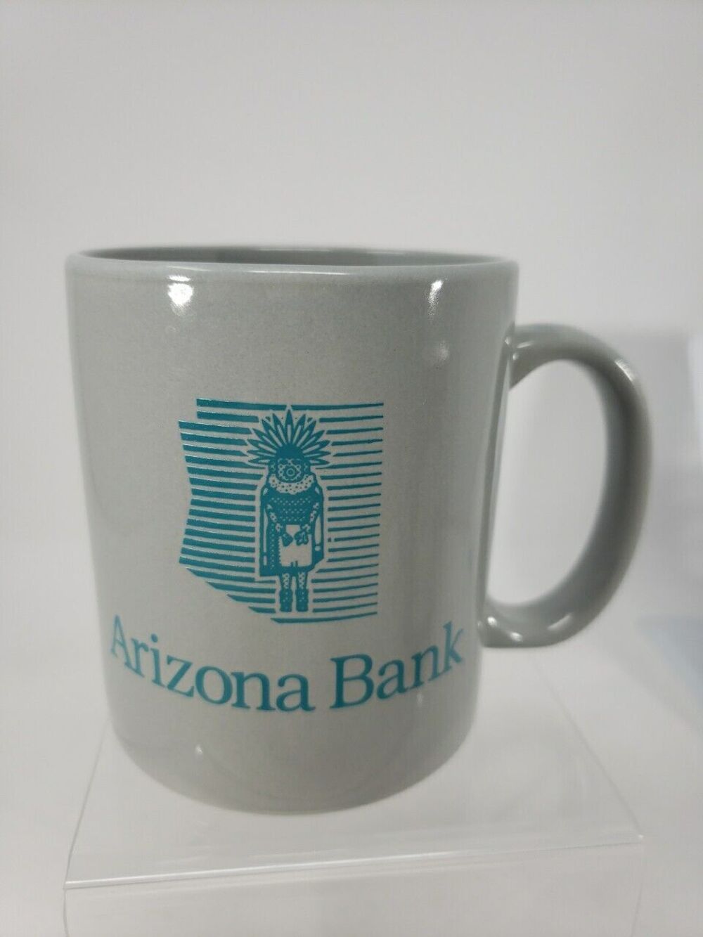 Arizona Bank Hopi Kachina Coffee Mug Gray NOS Collectible